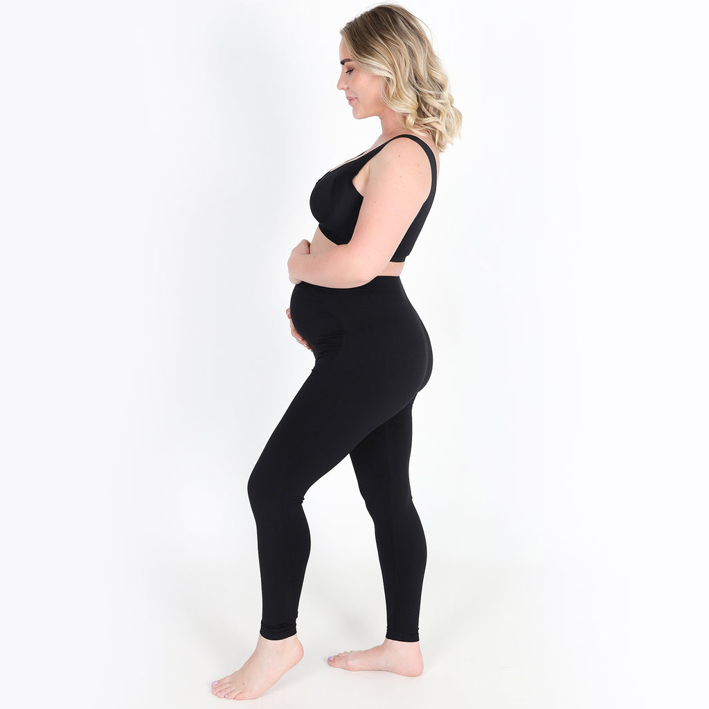 Mama Noo Black Maternity Seamless Leggings