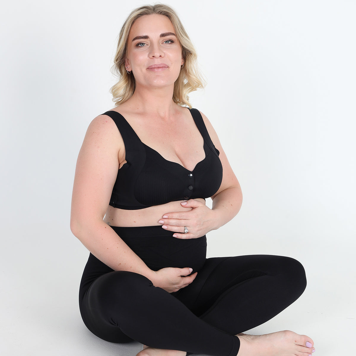 Mama Noo Black Maternity Seamless Leggings
