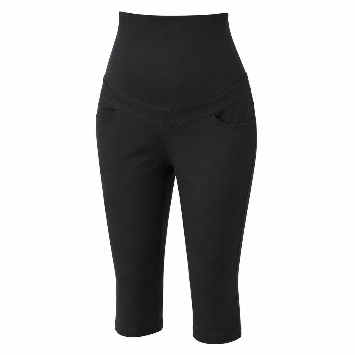 Black stretch capri maternity pants