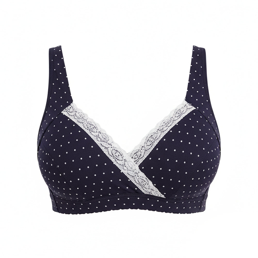 Amanda Nursing Bra | Navy Polka Dot