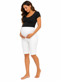 White maternity city shorts