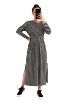 Striped Velvet Maxi Dress