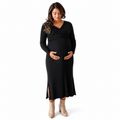Sophie Rib Long Sleeve Dress | Black