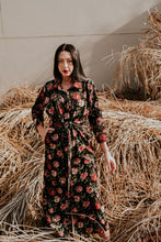 Vintage Velvet Corduroy Floral Dress