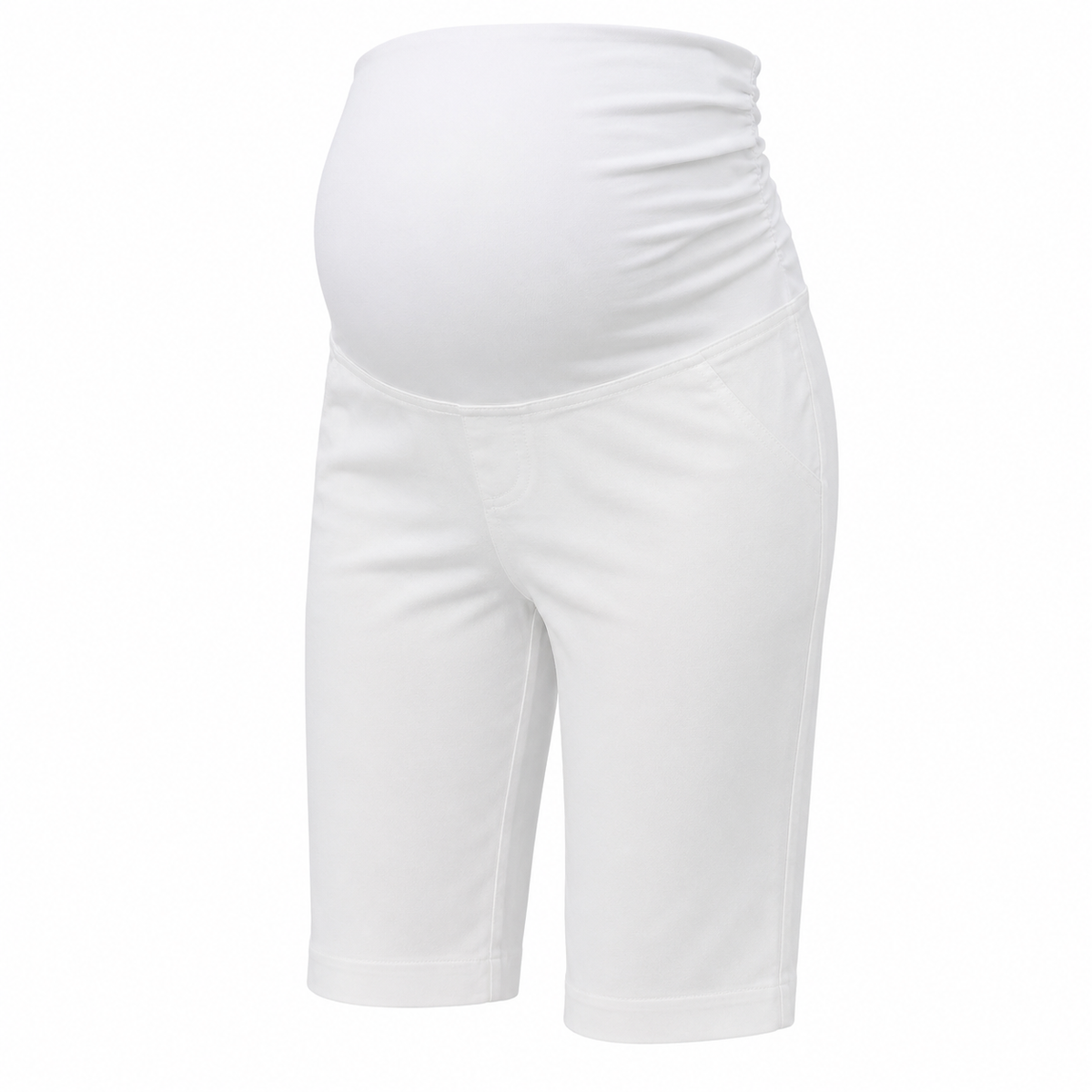 White maternity city shorts