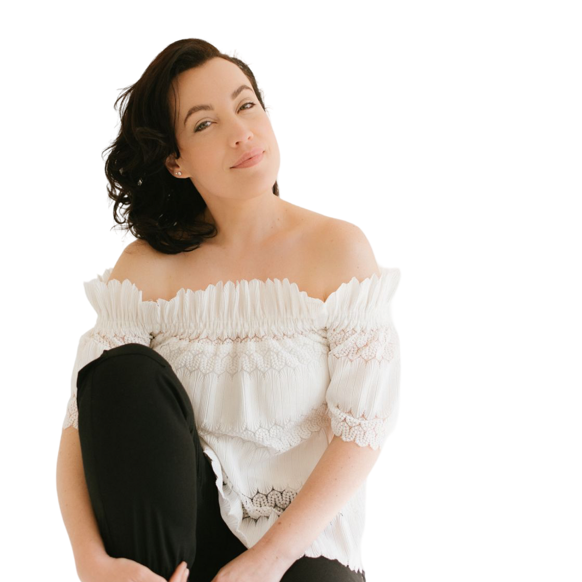 The Becca Cut-Out Lace Top | White