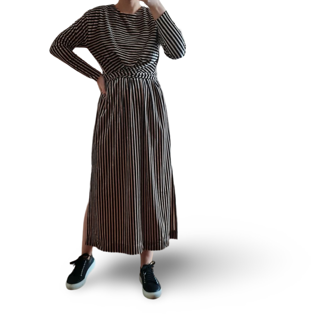 Striped Velvet Maxi Dress