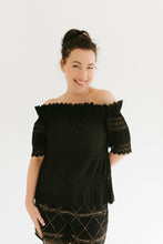 The Becca Cut-Out Lace Top | Black