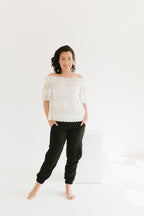 The Becca Cut-Out Lace Top | White