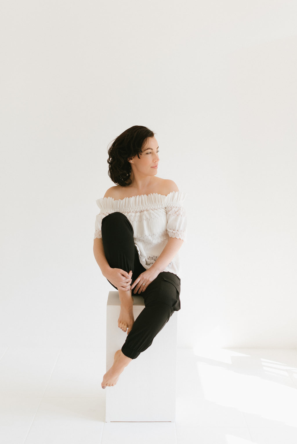 The Becca Cut-Out Lace Top | White