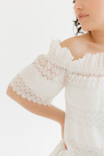 The Becca Cut-Out Lace Top | White