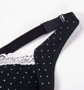 Amanda Nursing Bra | Navy Polka Dot