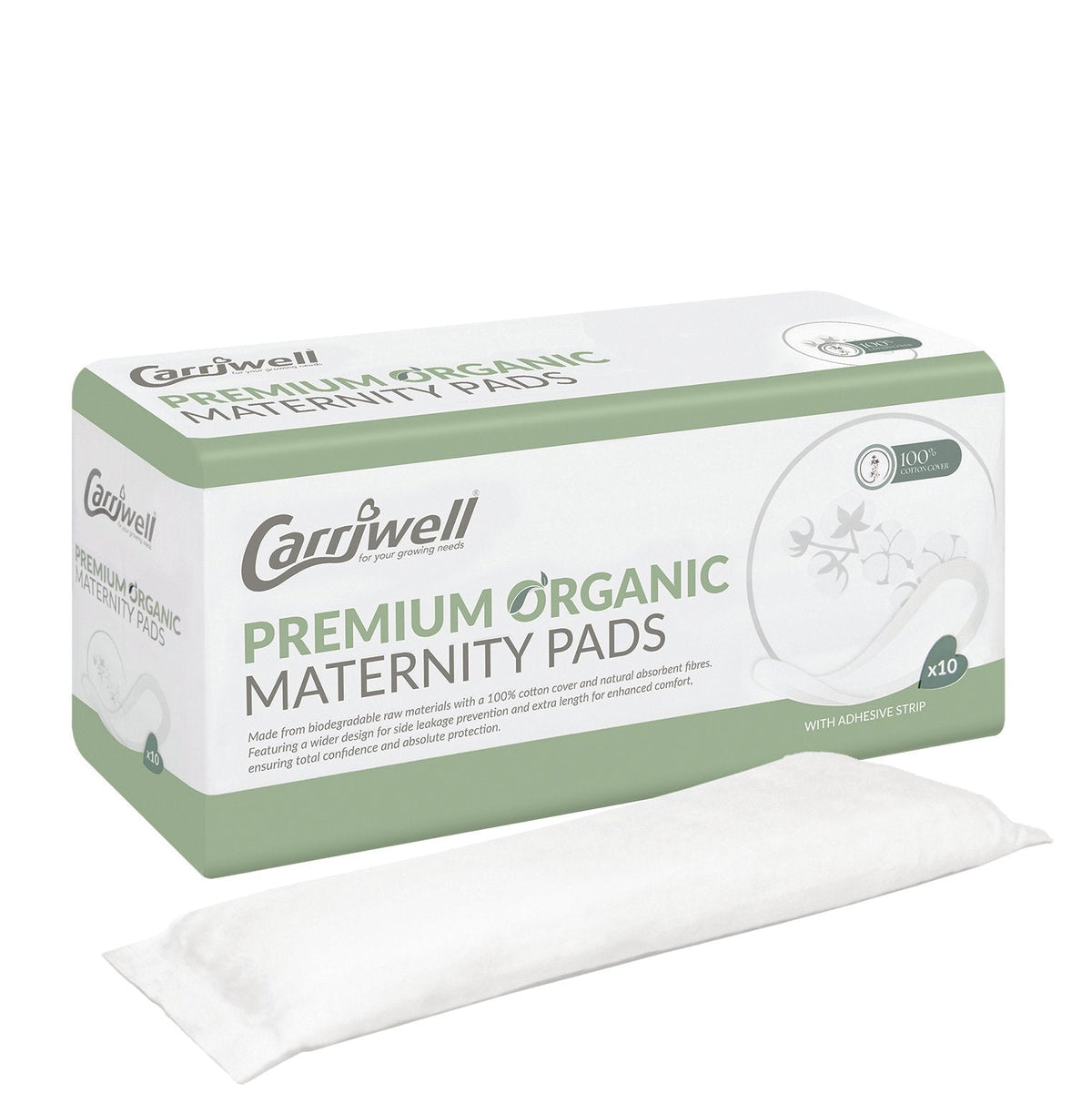 Carriwell Premium Organic Maternity Pads 10's